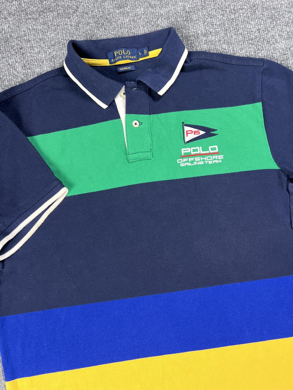 Polo Ralph Lauren Polo P15 Offshore Sailing Team Striped Embroidered Mens Large